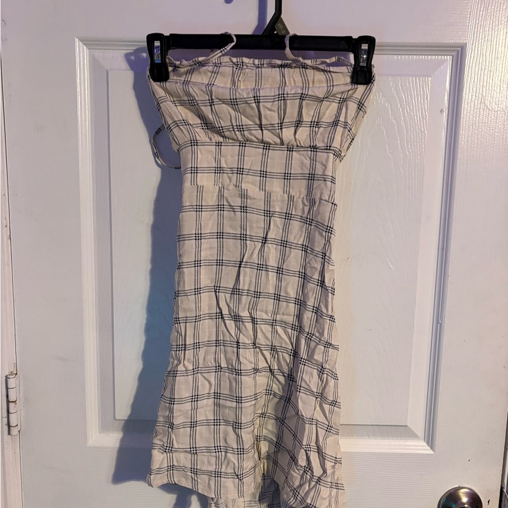 Rue21 Strapless Dress with Black and White Check Pattern